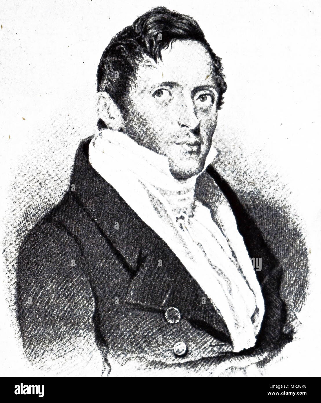 Portrait de Stamford Raffles (1781-1826) un homme d'État britannique, lieutenant-gouverneur de la Java et gouverneur général de Bencoolen. En date du 19e siècle Banque D'Images