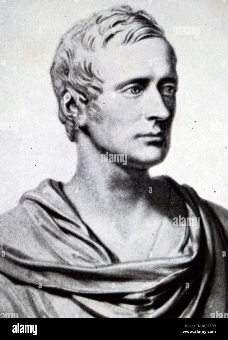 Buste de Stamford Raffles (1781-1826) un homme d'État britannique, lieutenant-gouverneur de la Java et gouverneur général de Bencoolen. En date du 19e siècle Banque D'Images