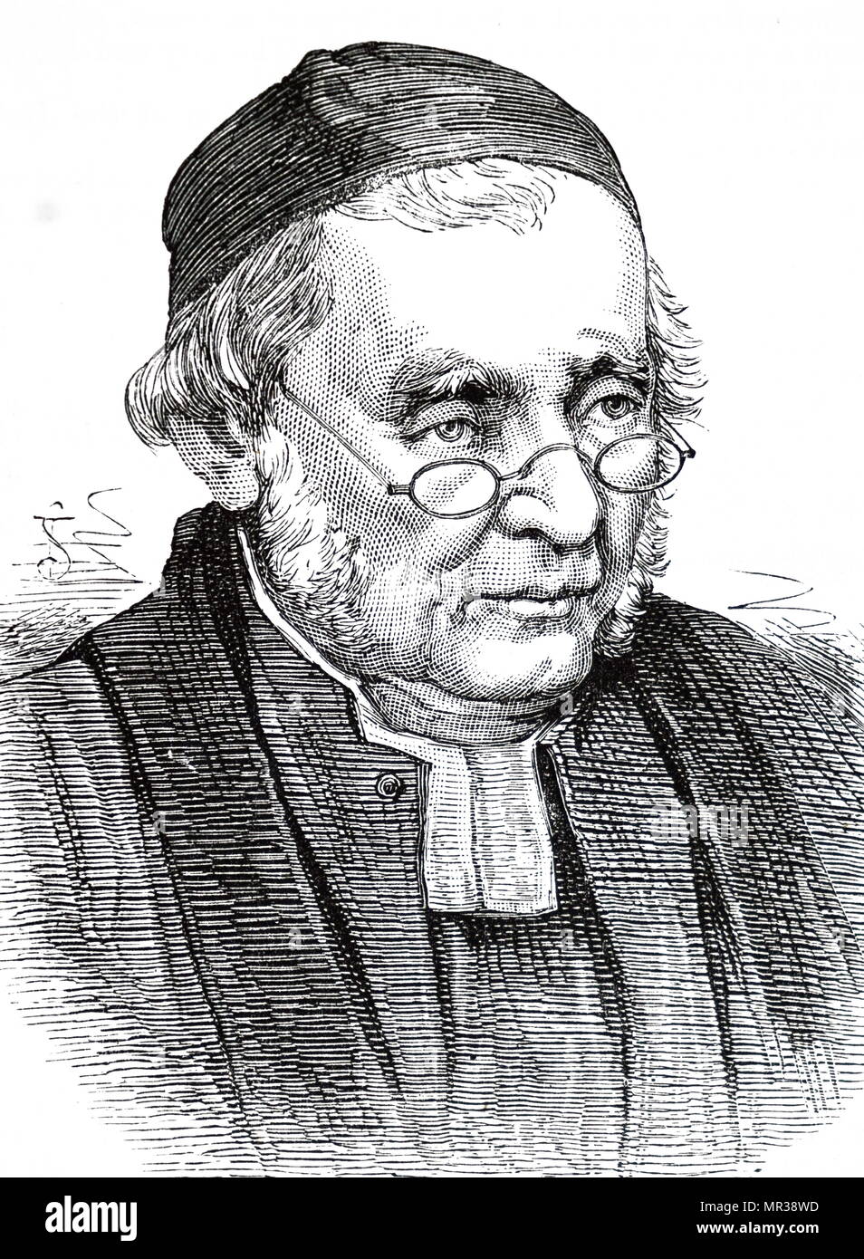 Portrait d'Edward Bouverie Pusey (1800-1882) un homme d'anglais et professeur d'hébreu à Christ Church (Oxford). En date du 19e siècle Banque D'Images