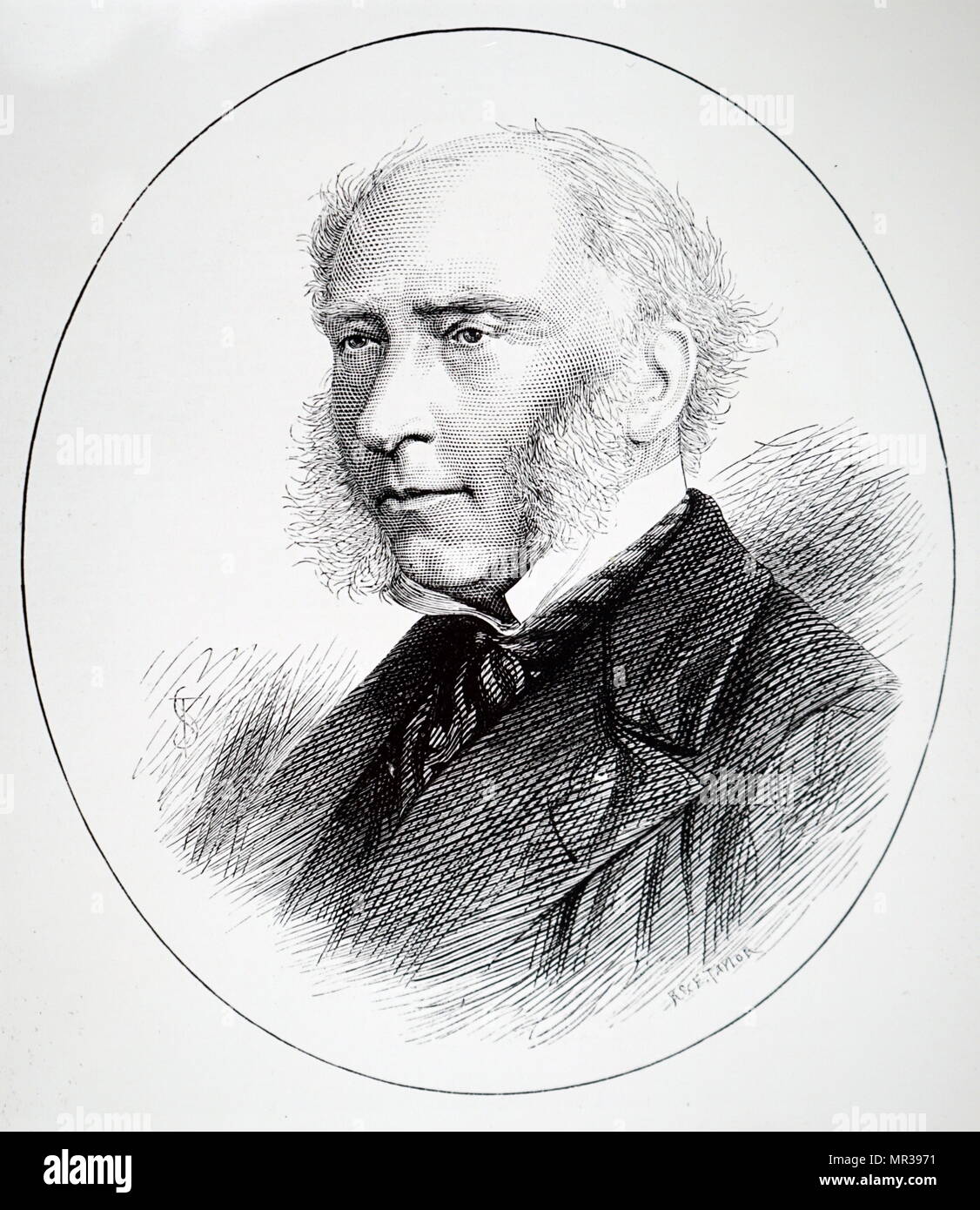 Portrait de John Phillips (1800-1874), un géologue anglais. En date du 19e siècle Banque D'Images