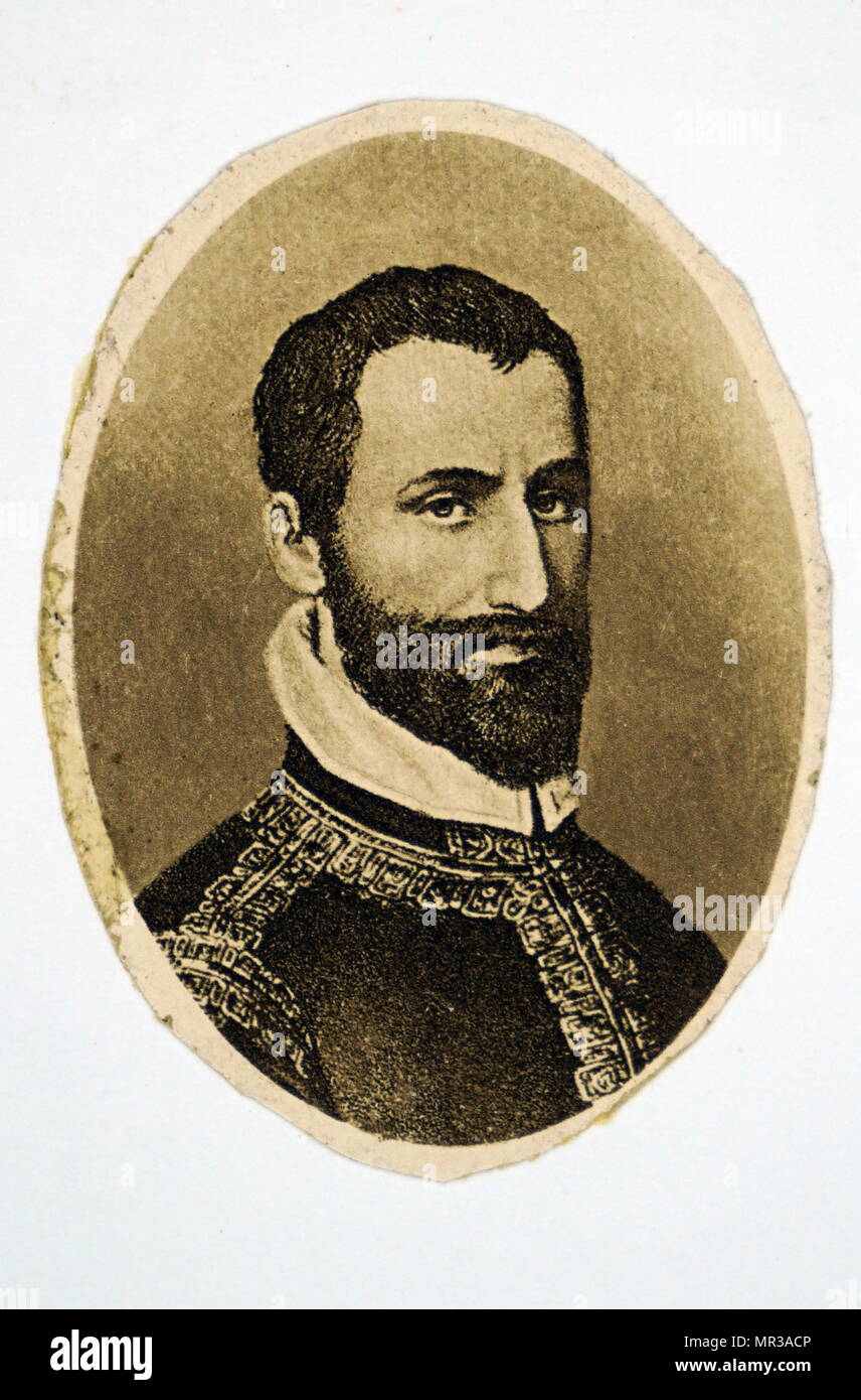 Portrait de Giovanni Pierluigi da Palestrina (1525-1594), un compositeur italien de la renaissance de la musique sacrée et représentant de l'école romaine de la composition musicale. En date du 16e siècle Banque D'Images