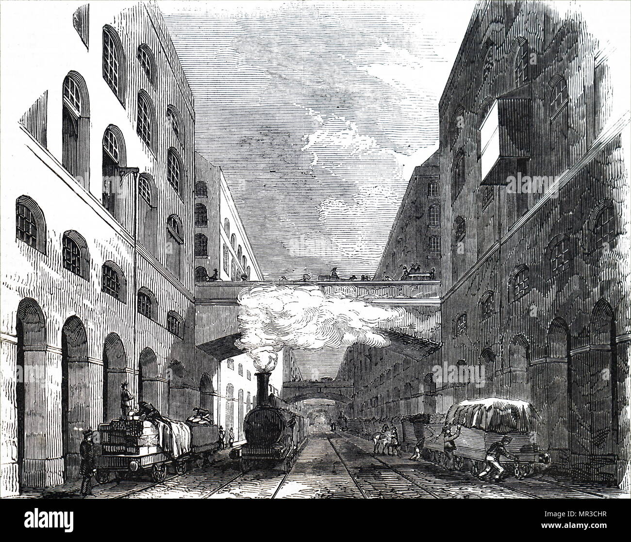 Illustration des améliorations proposées pour Londres qui comprenait un grand terminus métropolitains près de Smithfield, à l'entreposage et un centre commercial. En date du 19e siècle Banque D'Images