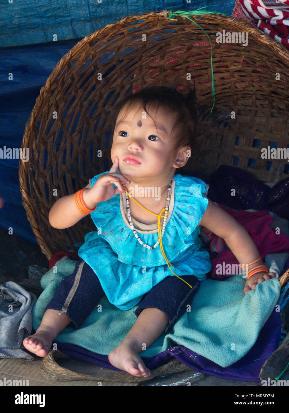 Les enfants de réfugiés Tibétains du Tibet au centre pour réfugiés. Ville Darjeeling Sikkim,Inde , 16 avril 2013. Banque D'Images