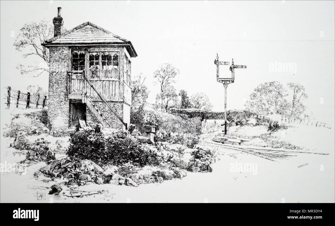 Illustration représentant un signal fort typique. En date du 19e siècle Banque D'Images