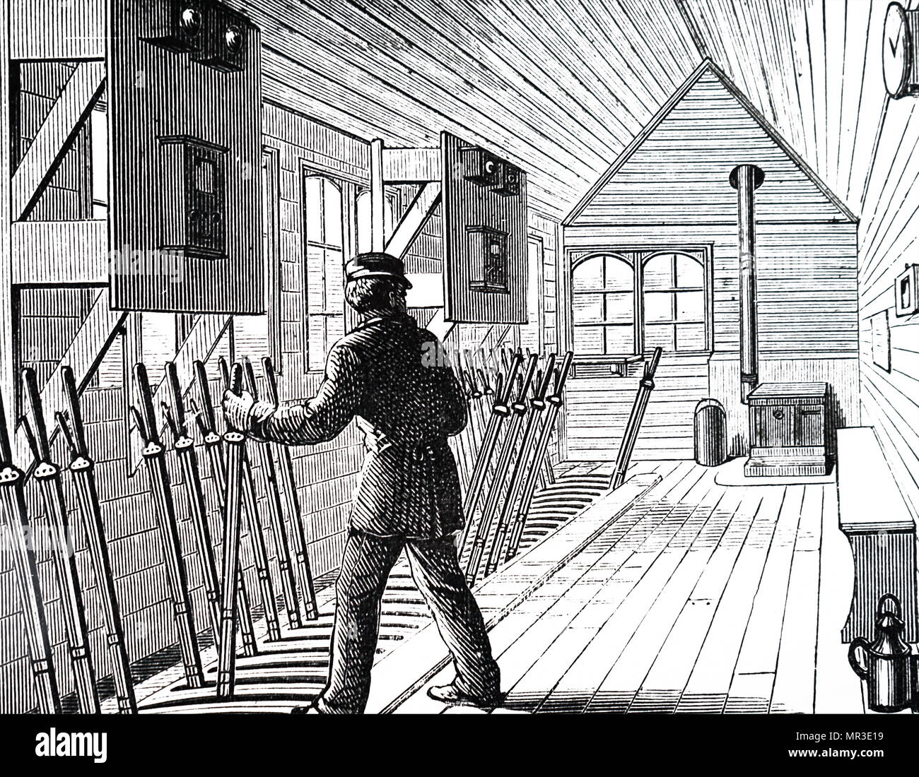 Illustration représentant un signal fort typique. En date du 19e siècle Banque D'Images