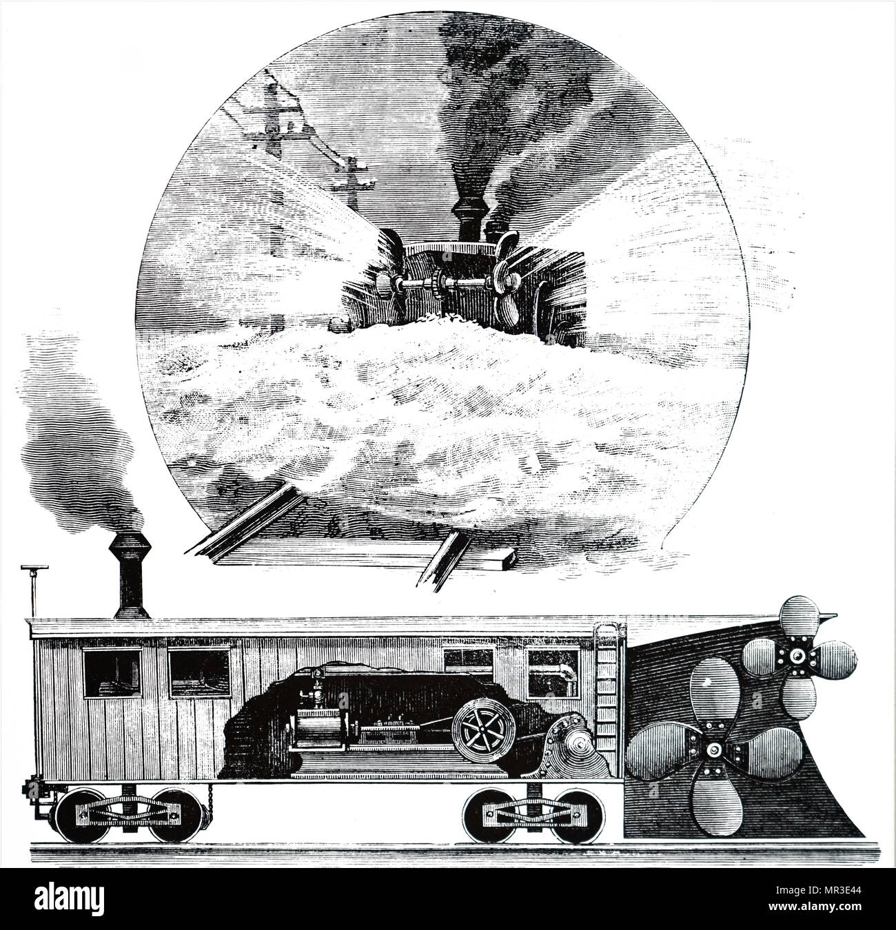 Illustration représentant le McCarthy et chasse-neige de Moran. En date du 19e siècle Banque D'Images