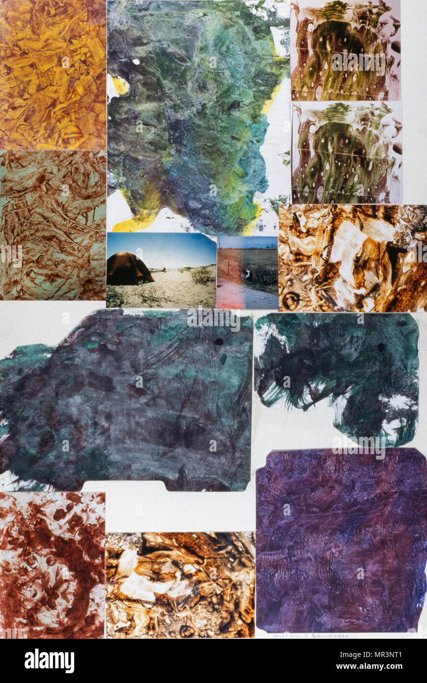 Bits et pièces II ; collages et gouache. Collection privée. Par l'artiste américaine, William Burroughs , 1914-1997 Banque D'Images