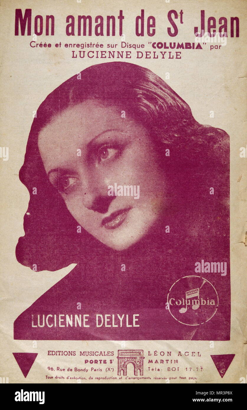 Chanson française livre pour 'Mon amant de Saint Jean" par Léon Agel et  Emile Carrara 1943. chanté par Lucienne Delyle Photo Stock - Alamy