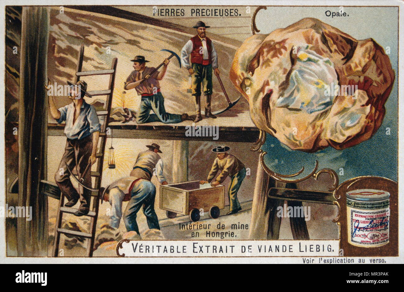 Carte Liebig représentant une scène hongrois des mines 1900 Banque D'Images