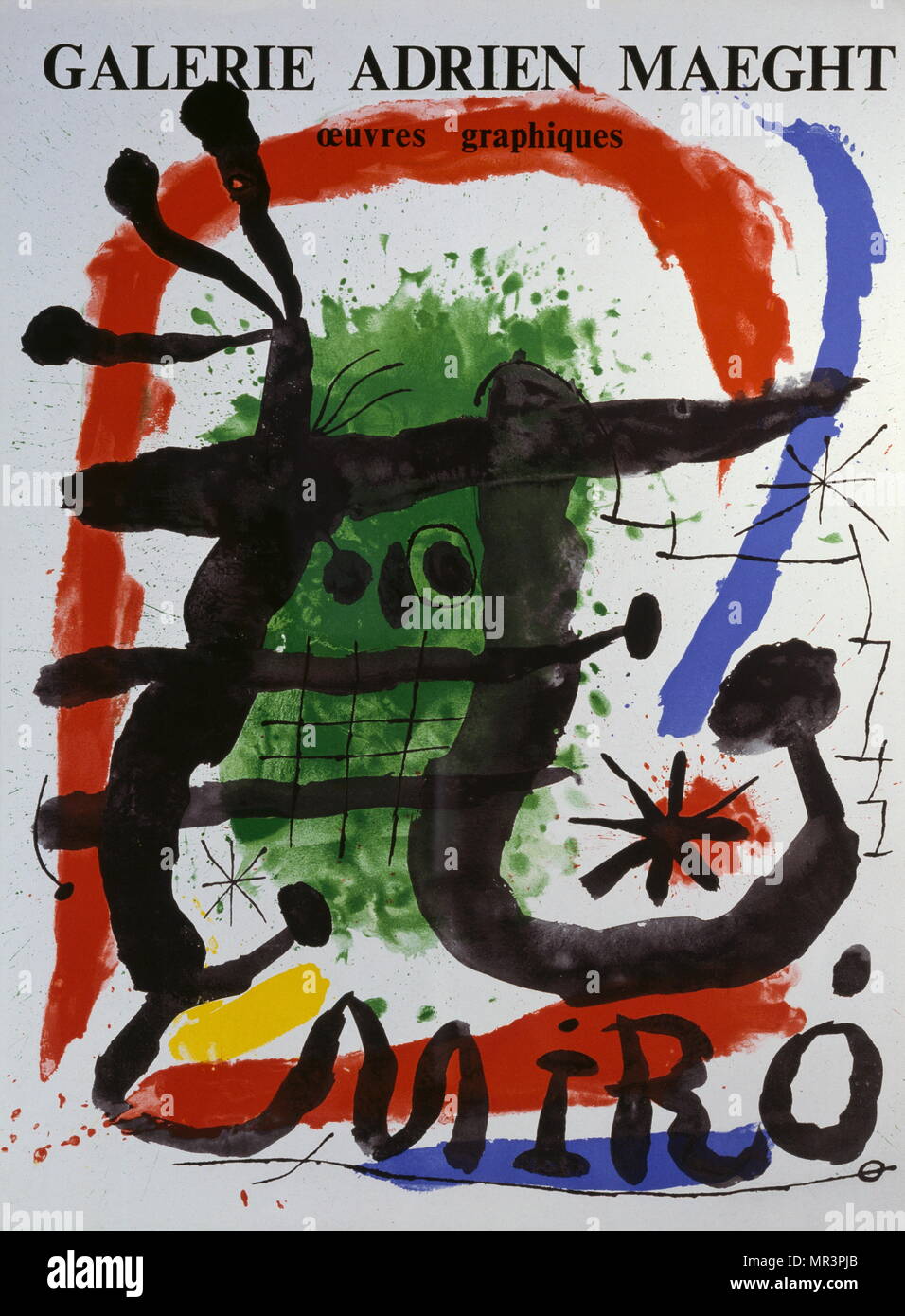 Style surréaliste lithographie vers 1973 par l'artiste espagnol Joan Miro.(1893 - 1983), peintre, sculpteur et céramiste né à Barcelone. Banque D'Images