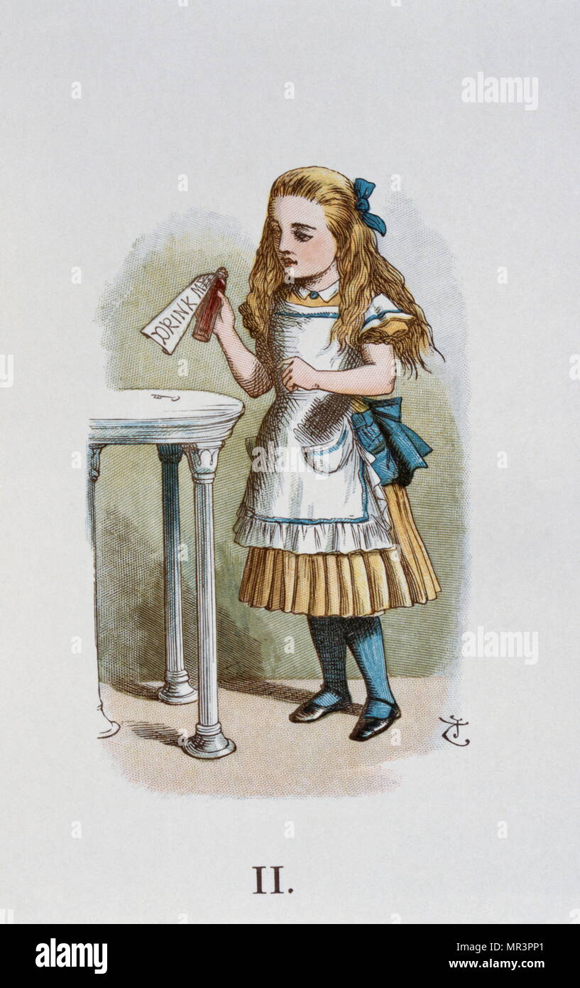 Illustration par Tenniel, à partir de l'édition 1890 de "Alice au pays des merveilles de Lewis Carroll. Banque D'Images