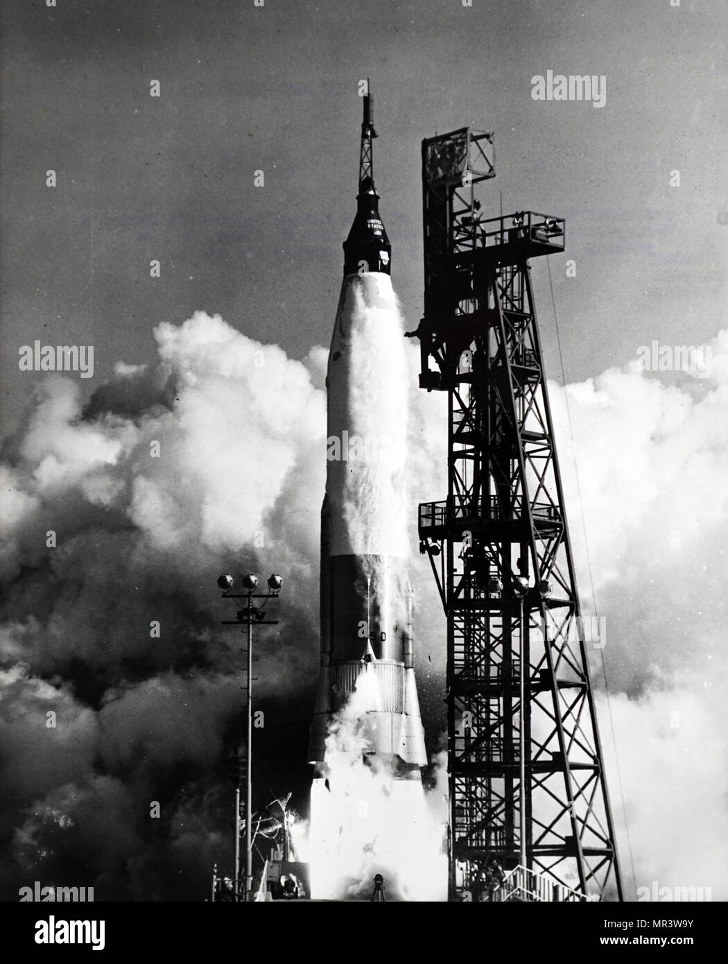 Photographie prise lors du lancement de Mercury-Atlas 6, le troisième vol habité pour les États-Unis et le cadre du projet Mercure. En date du 20e siècle Banque D'Images