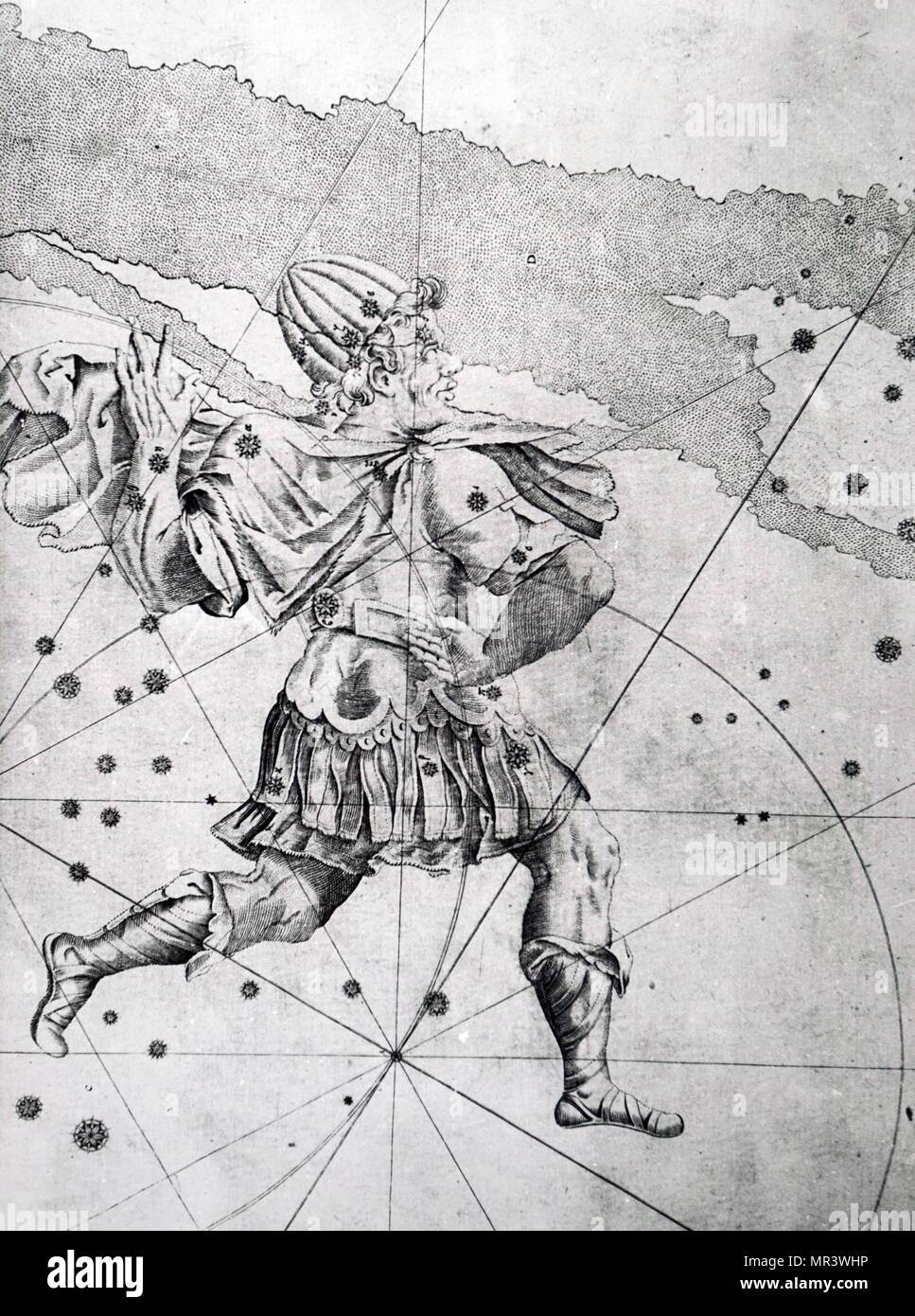 Tableau montrant la constellation de Persée. En date du 18e siècle Banque D'Images