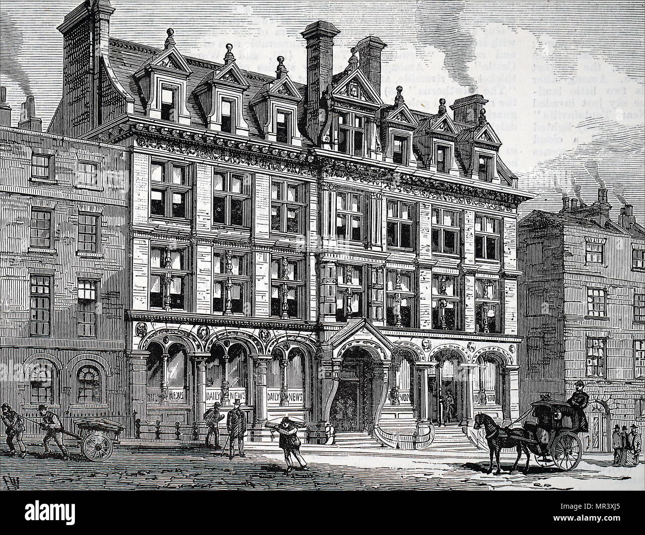 Illustration du nouveau bâtiment de la 'Daily News' en Bouverie Street, Londres. En date du 19e siècle Banque D'Images