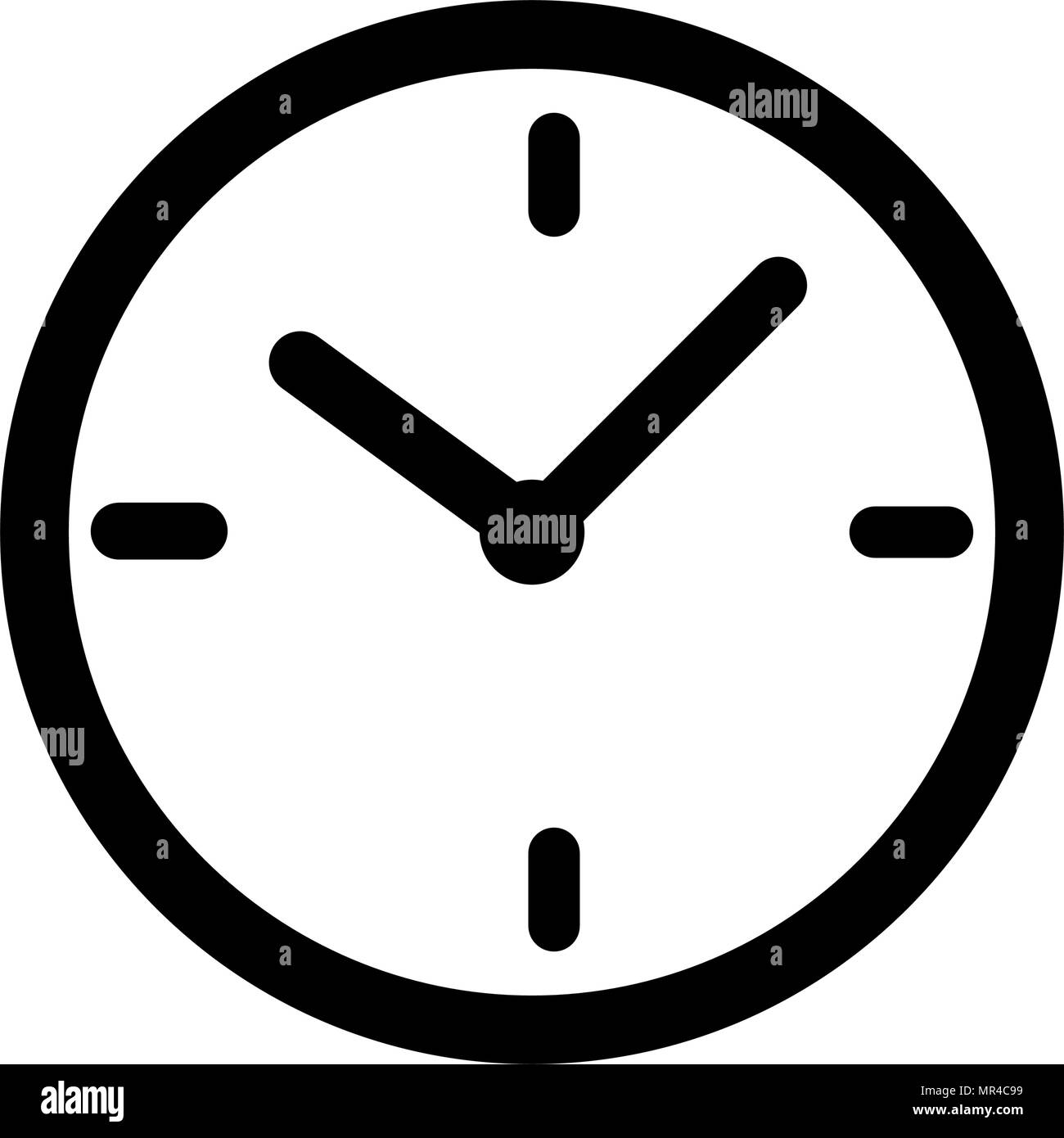 L'icône de l'horloge temps noir isolé sur fond blanc Illustration de Vecteur