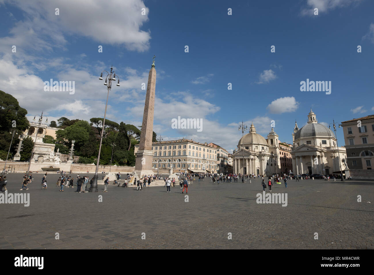 Italie Rome, Piazza del Popolo, Place et obélisque Banque D'Images