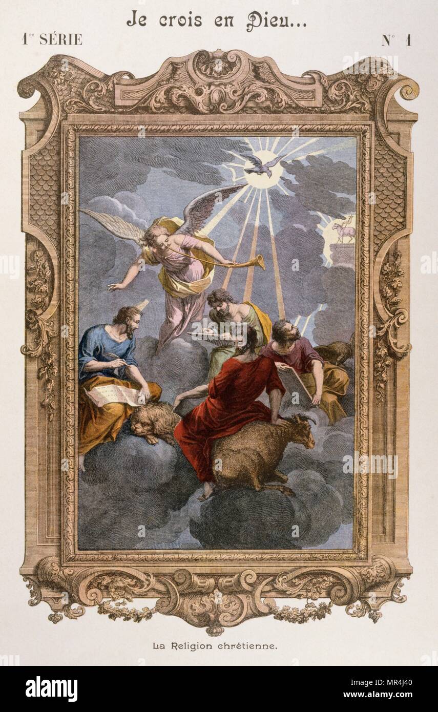 19ème siècle illustration allégorique français décrivant la religion chrétienne. Vers 1830 Banque D'Images