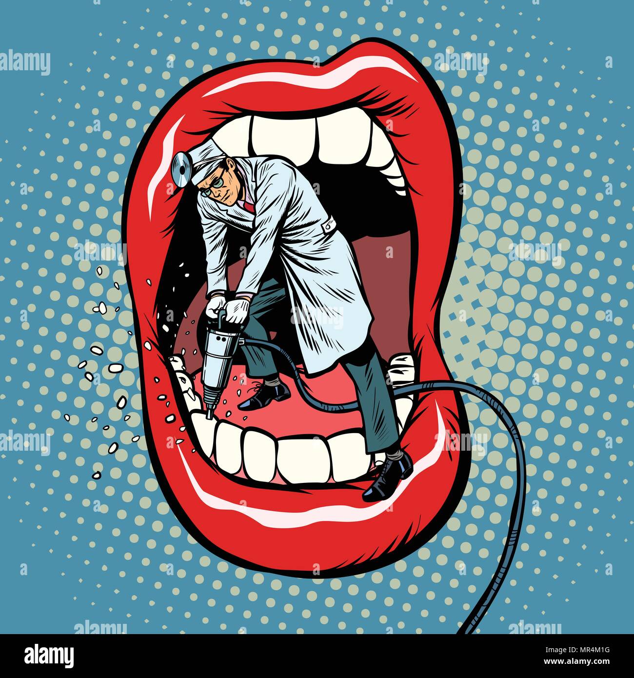 Dentiste dents forage marteau-piqueur Illustration de Vecteur
