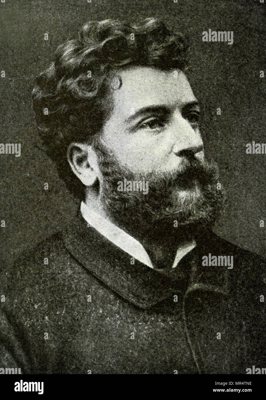 Portrait photographique de Georges Bizet (1838-1875), un compositeur français de l'époque romantique. En date du 19e siècle Banque D'Images