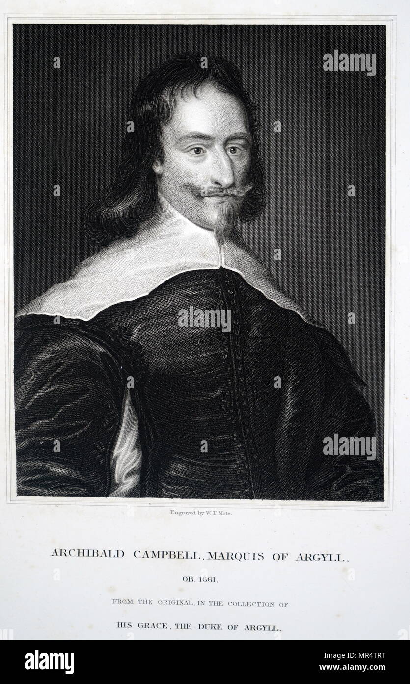 Portrait d'Archibald Campbell, 1er marquis d'Argyll (1607-1661), un noble écossais, homme politique, et par les pairs. En date du 17e siècle Banque D'Images