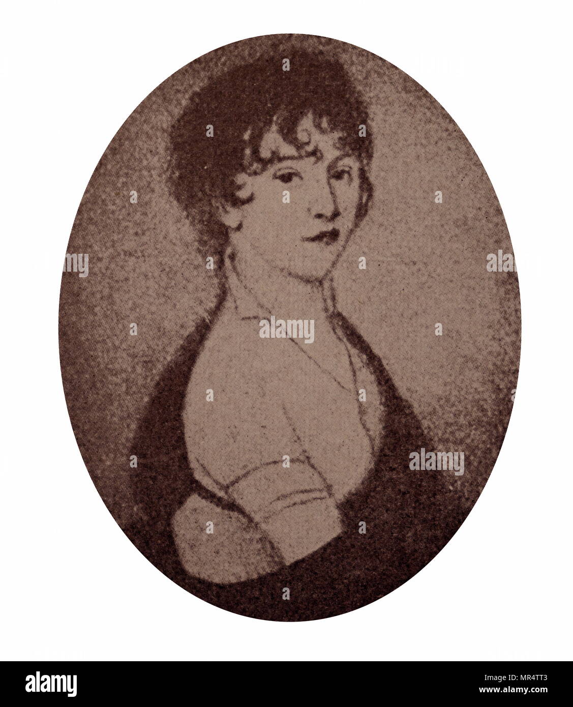 Miniature de Giulietta Guicciardi (1782-1856) une comtesse autrichienne et brièvement un étudiant de piano de Ludwig van Beethoven. En date du 19e siècle Banque D'Images