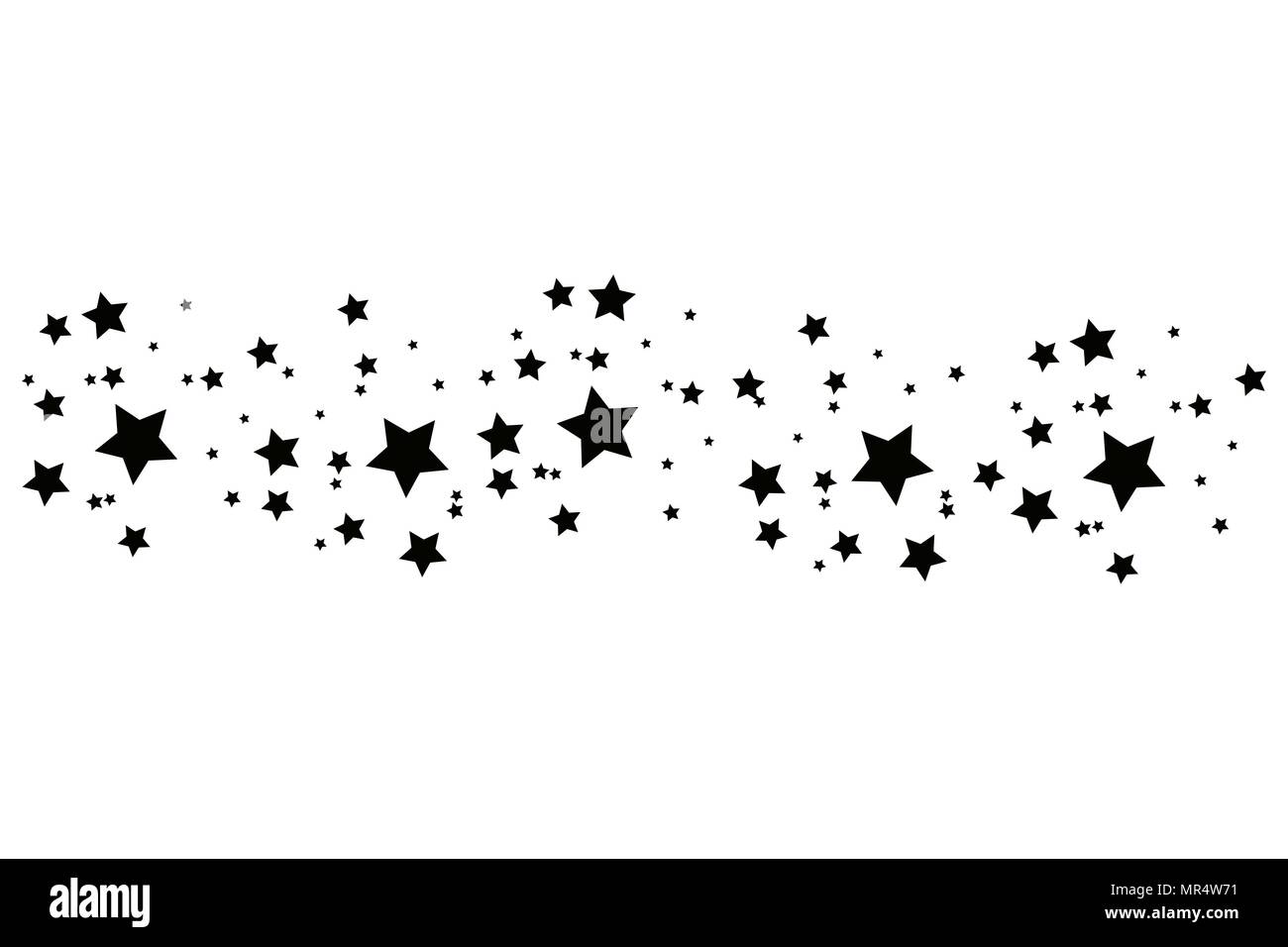 Shooting Star noir élégant avec Star Trail sur fond blanc Illustration de Vecteur