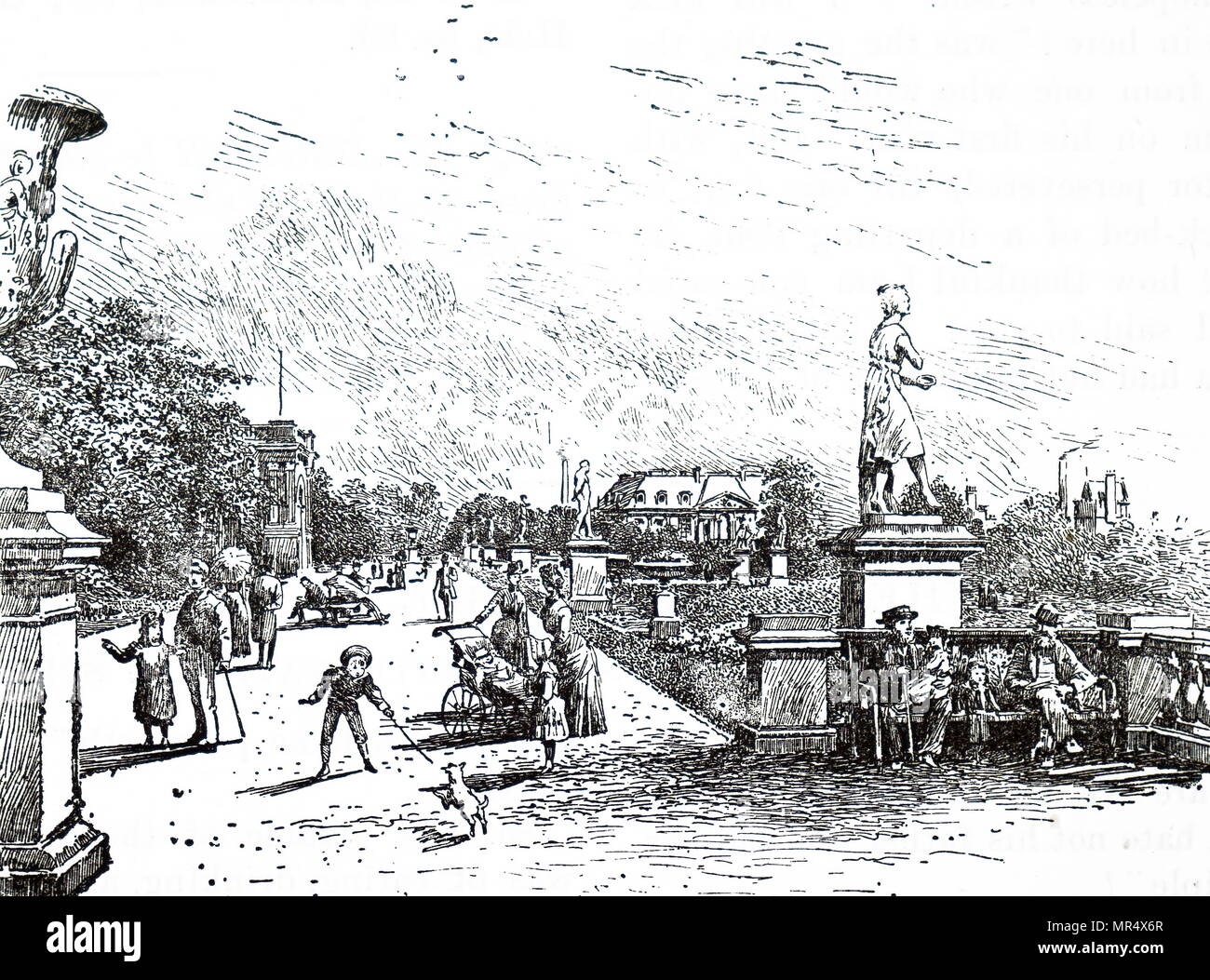 Illustration de Crossley jardins publics, Halifax, Angleterre. 1880 Banque D'Images