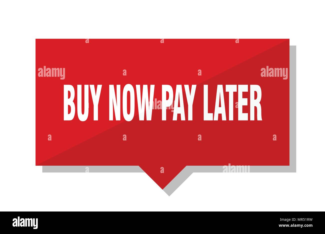 Achetez maintenant, payez plus tard la place rouge étiquette de prix Illustration de Vecteur