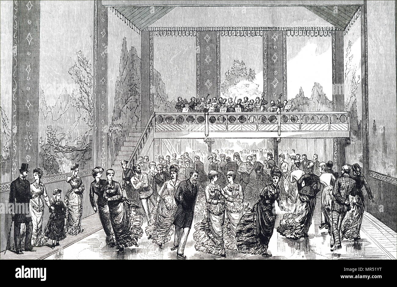 Illustration représentant le Chelsea patinoire. En date du 19e siècle Banque D'Images
