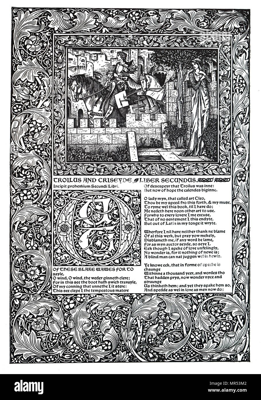 Poème de décoration par Geoffrey Chaucer (c.1345-1400) connu comme le père de la littérature anglaise, il était un poète anglais du Moyen-Âge. En date du 14e siècle Banque D'Images