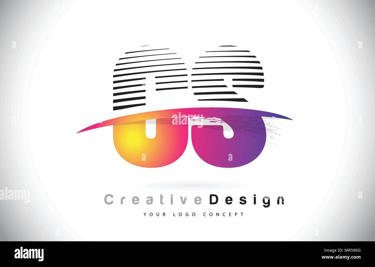 CS C S Lettre Logo Design avec des lignes créatives et Swosh en Violet Couleur Pinceau illustration vectorielle. Illustration de Vecteur