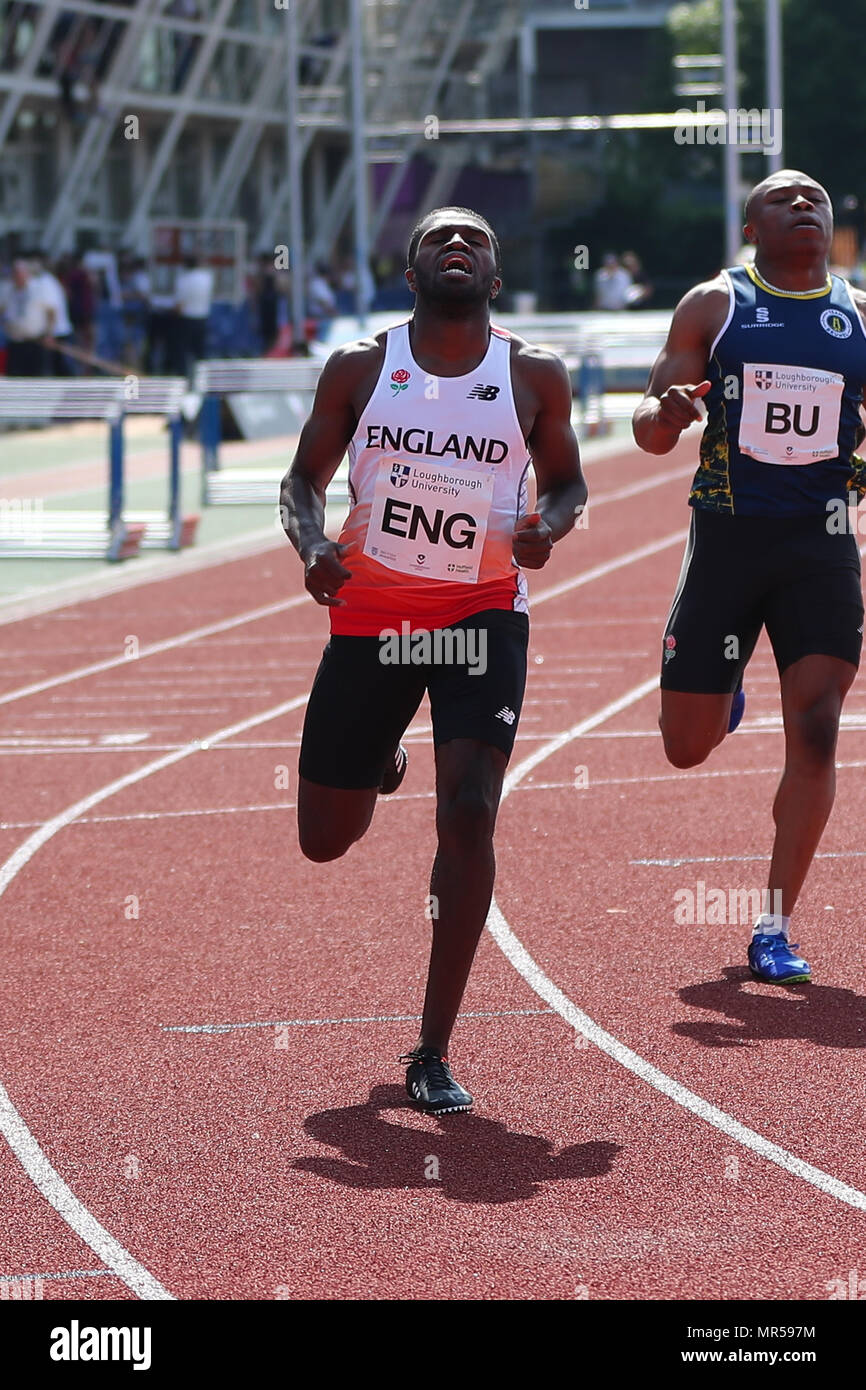 Hyeres, France, le 20 mai, 2018. Richard Kilty concurrentes dans le 200m masculin au cours de theLIA 2018 réunion internationale d'athlétisme de Loughborough. Banque D'Images