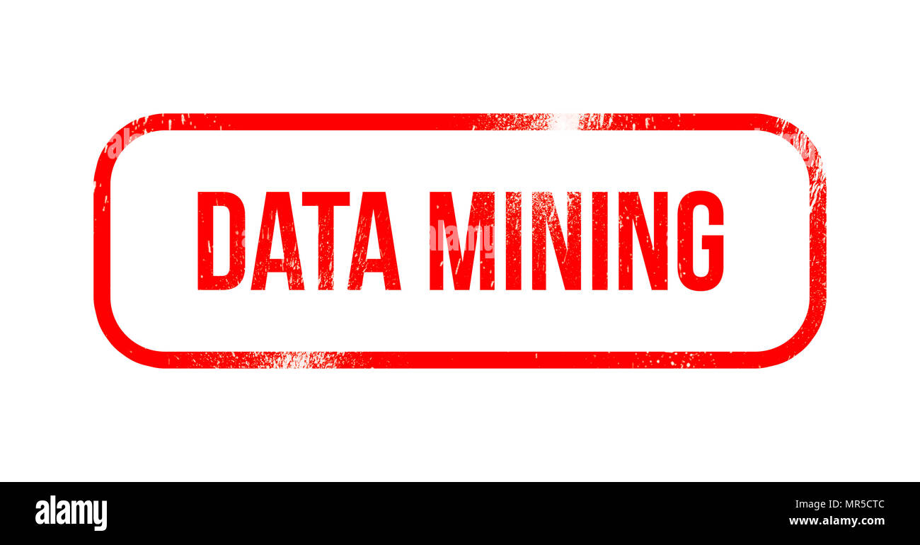 Data mining - timbres en caoutchouc, rouge grunge Banque D'Images