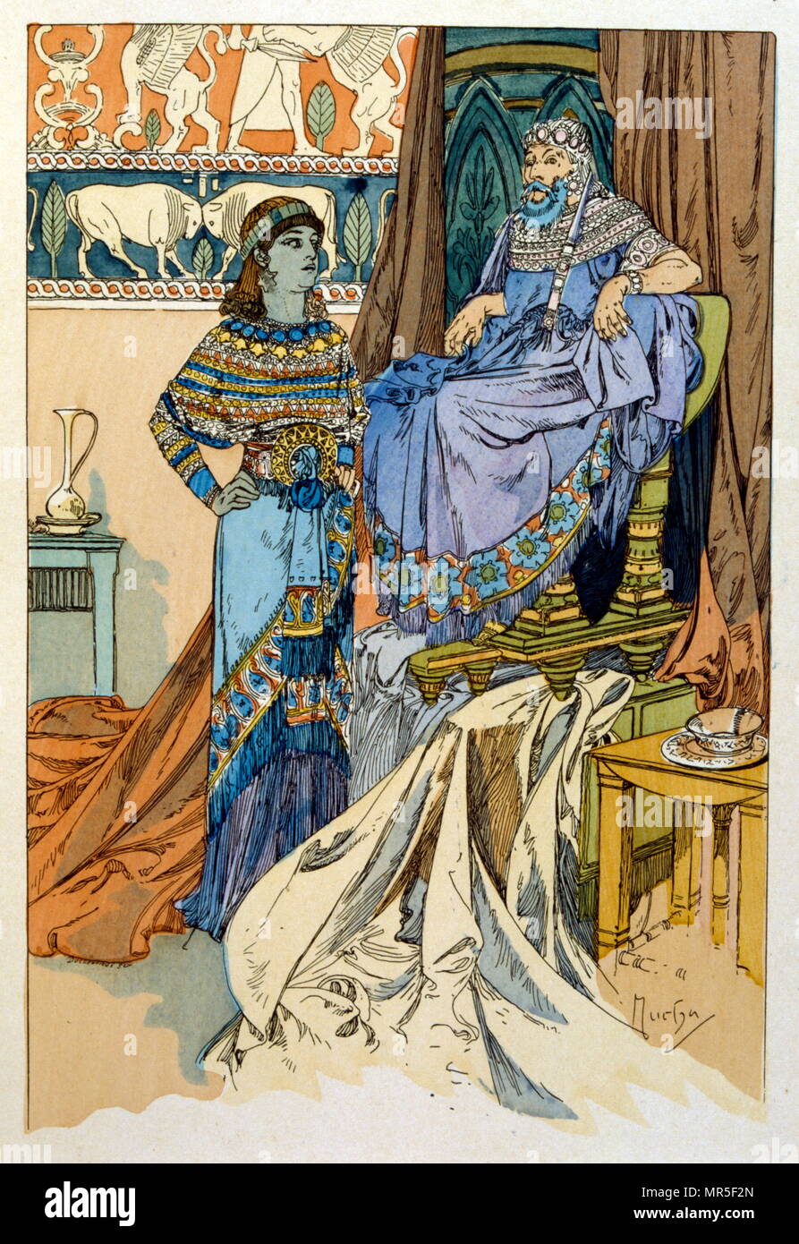 Illustration par Alphonse Mucha de 'Rama' un poème en trois actes de Paul Verola, ca.1898. Mucha (1860 - 1939), était un peintre Art Nouveau Banque D'Images