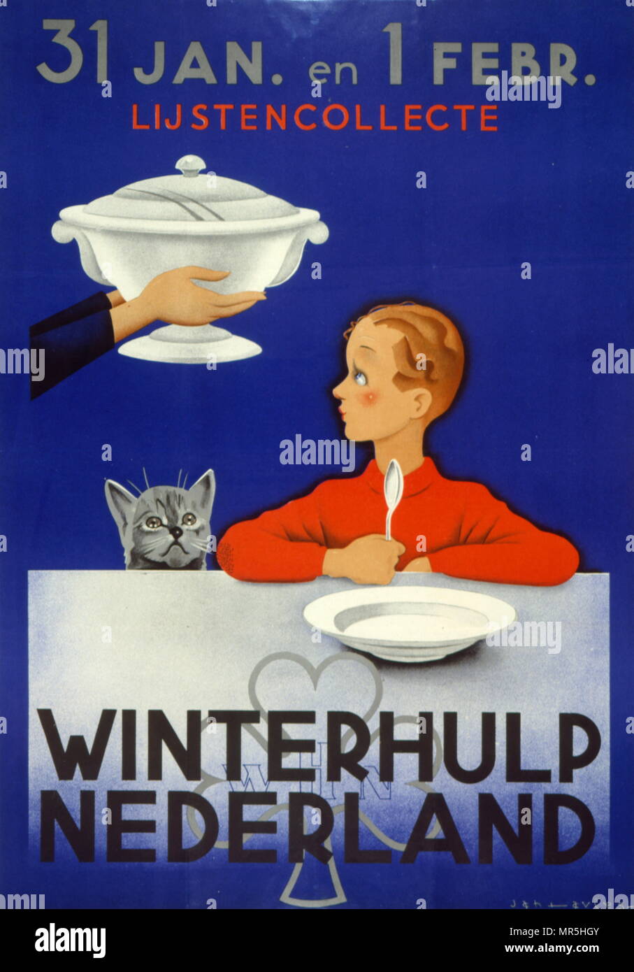 Dutch la seconde guerre mondiale l'occupation nazie, de l'affiche appelant les gens à s'aider les uns les autres. émis pendant l'occupation allemande, 1940-1944 Banque D'Images