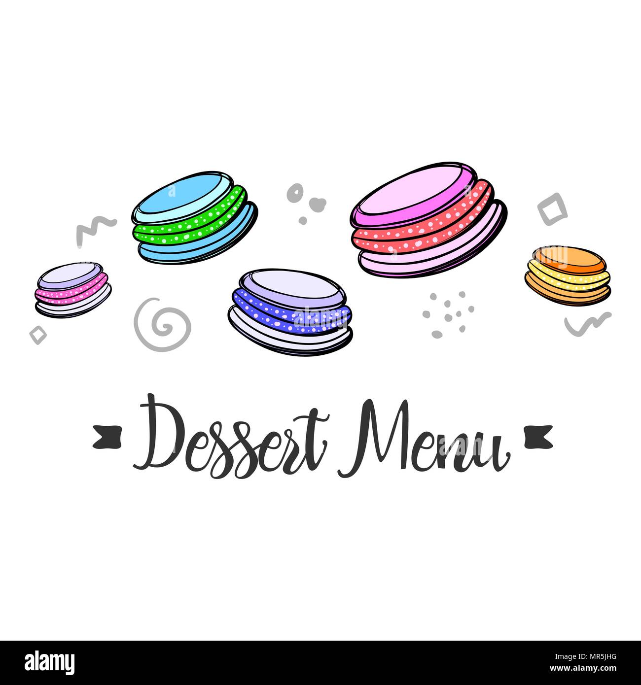 Vide simple de menu avec dessert de bonbons. Illustration de Vecteur