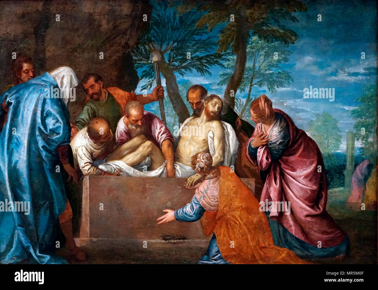 Mise au tombeau du Christ par Paolo Veronese - circa 1575-1580 Banque D'Images
