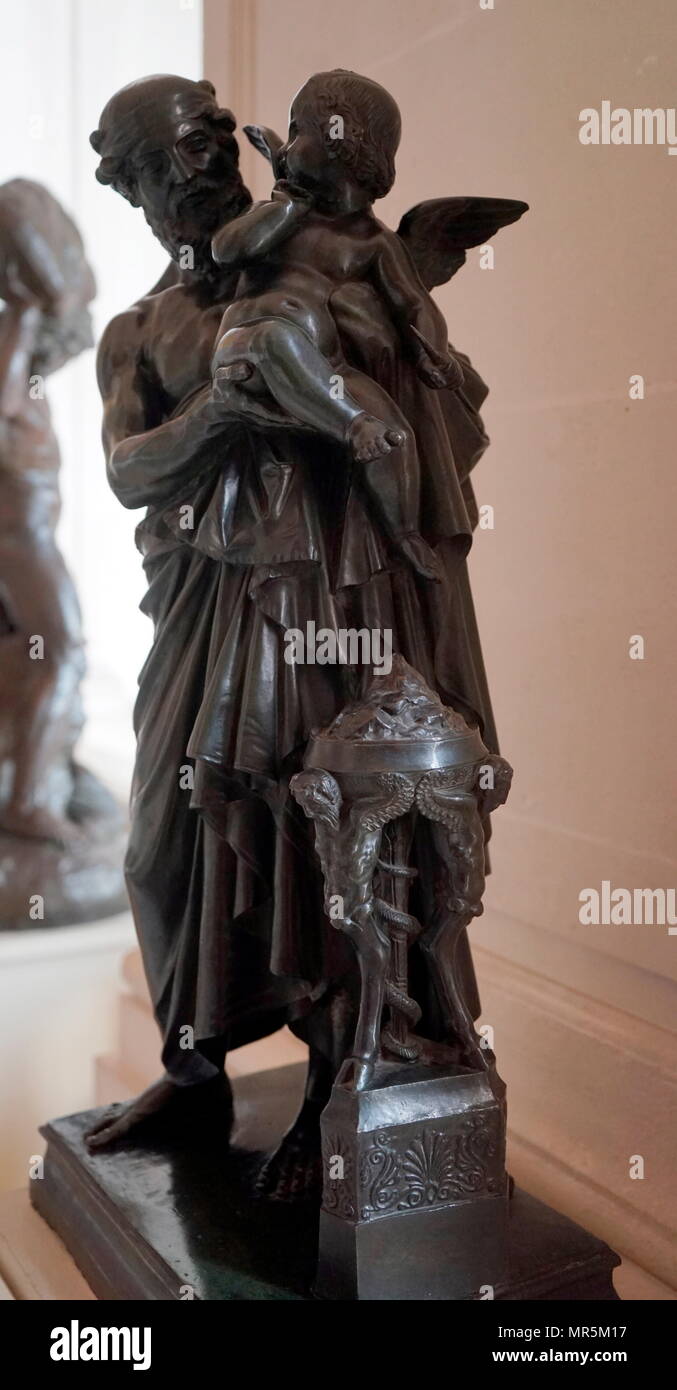 Anacréon et l'amour ; 1845. Sculpture en bronze de Jean-Jacques Pradier (James, 1790 - 1852) ; Banque D'Images