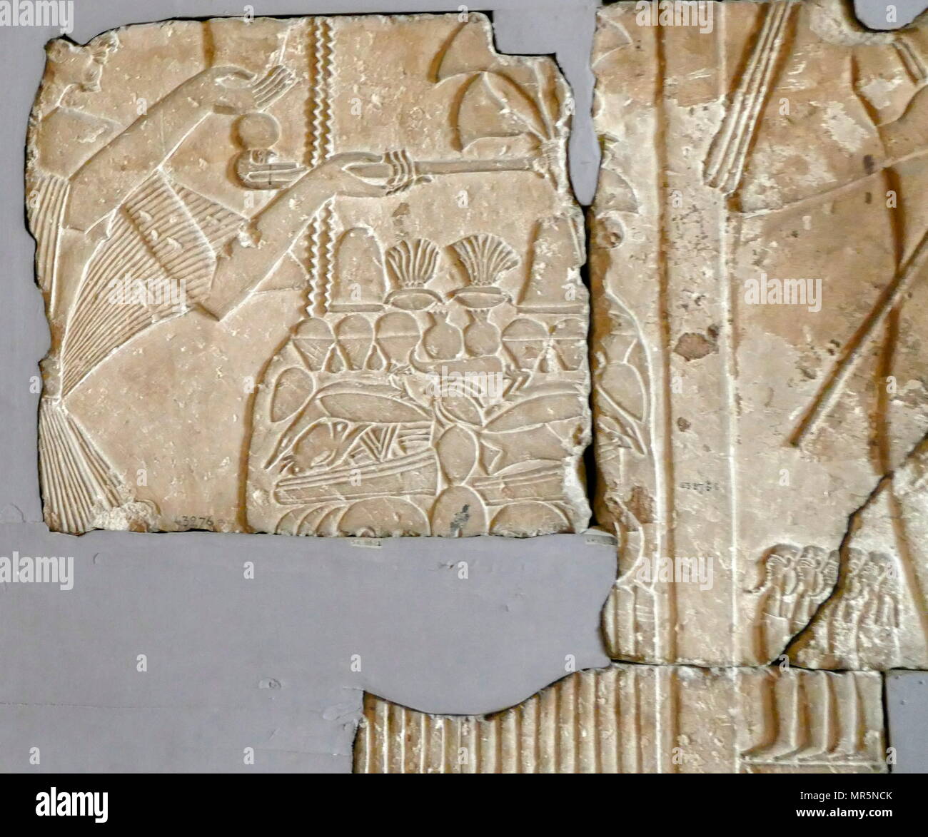 Le soulagement de la tombe de l'Intendant Horemheb qui sert le roi Ramsès II. Xixème dynastie Saqqara, Egypte Banque D'Images