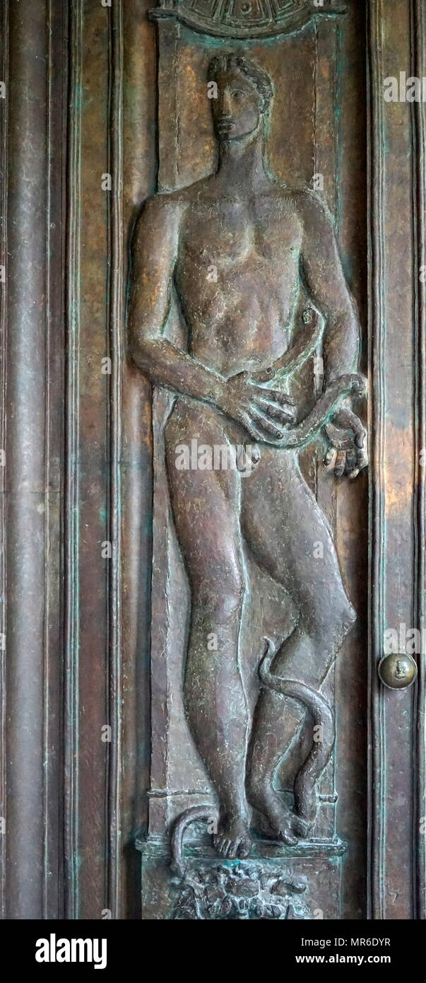 Sur un relief en bronze porte d'origine à la Société des Nations Unies Assemblée générale, au Palais des Nations, Genève ; construit en 1929-38. Il a été donné à la Société des Nations par le gouvernement britannique. Banque D'Images