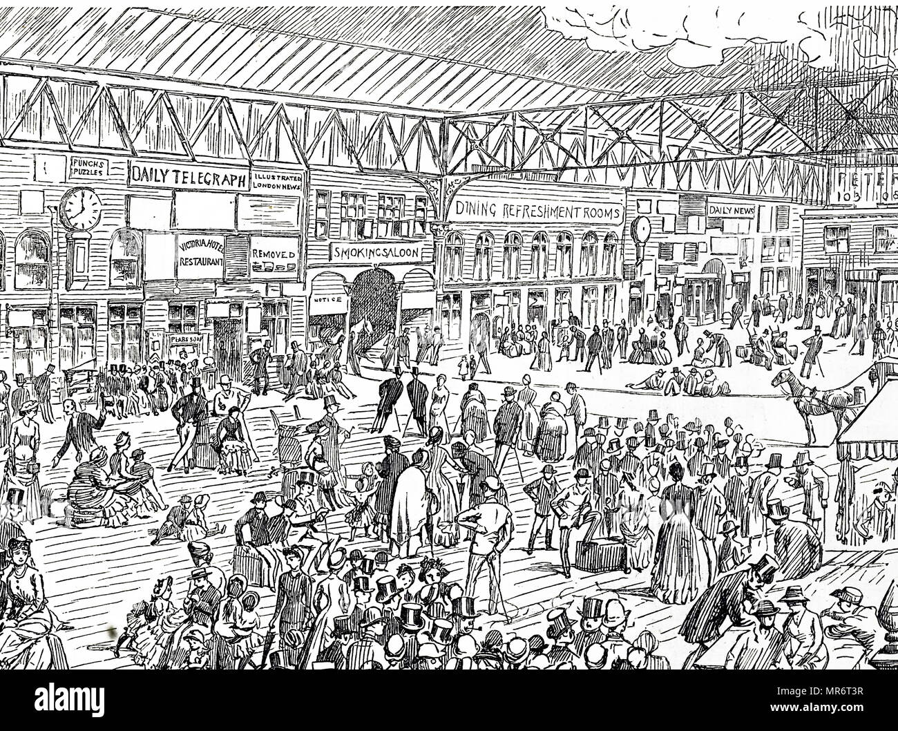 Illustration de la gare Waterloo tel qu'il était par elle a été construit au début du xxe siècle. En date du 19e siècle Banque D'Images