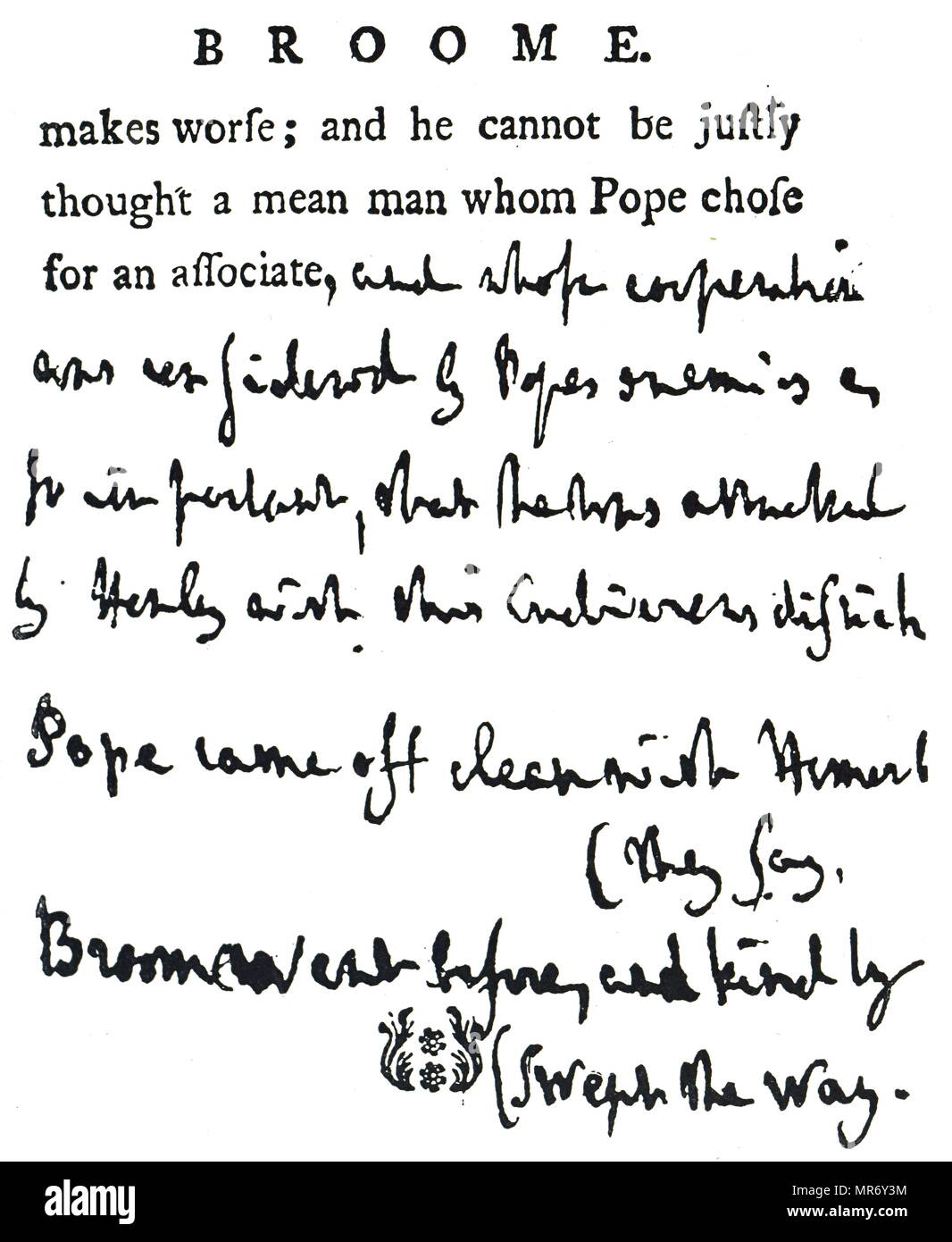 Fac-similé d'une lettre corrigée par Samuel Johnson. Samuel Johnson (1709-1784) un écrivain, poète, essayiste, moraliste, critique littéraire, biographe, éditeur et lexicographe. En date du 18e siècle Banque D'Images