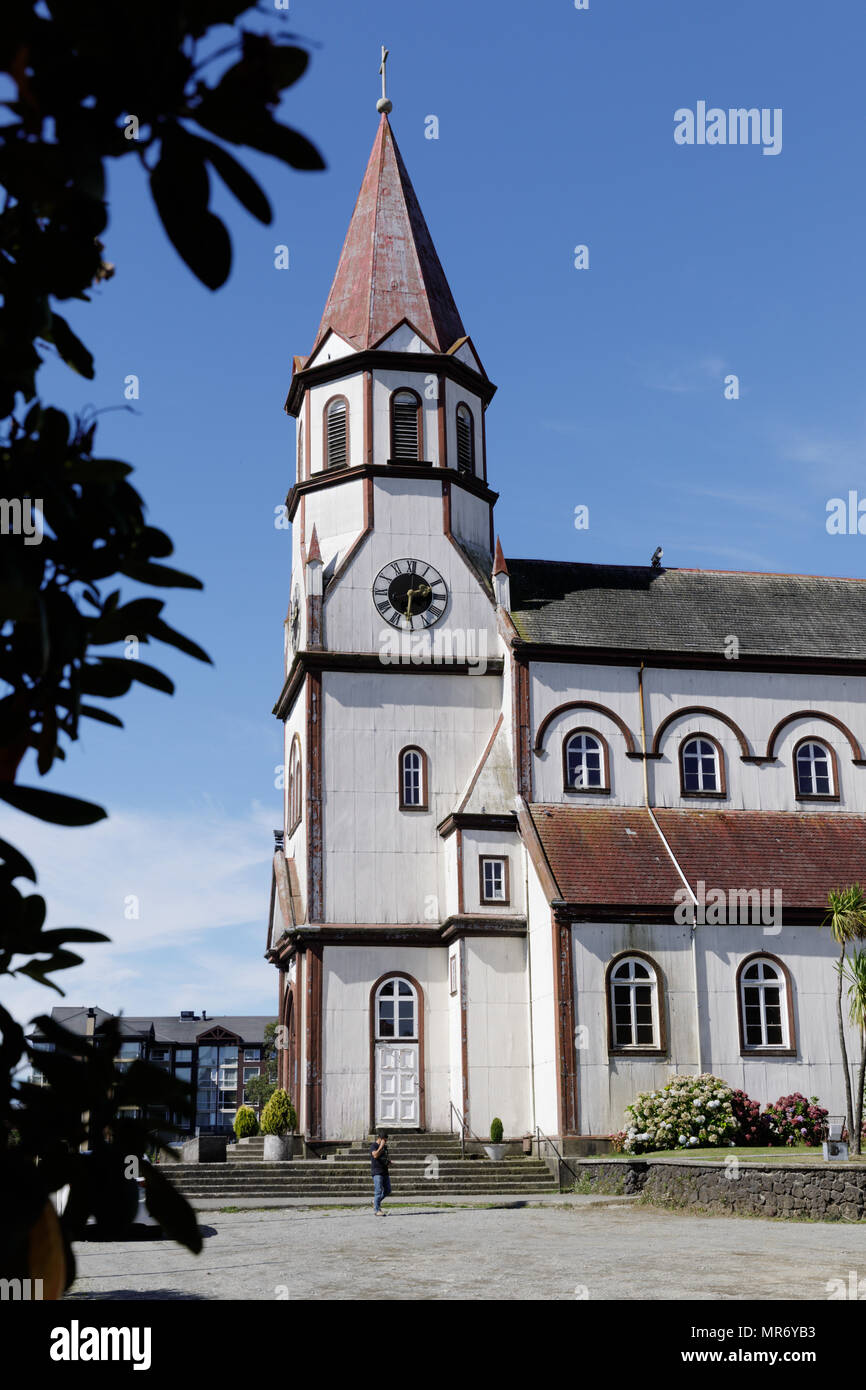 Puerto Varas, Lakes District, Chili : Iglesia del Sagrado Corazon de Jesus Banque D'Images