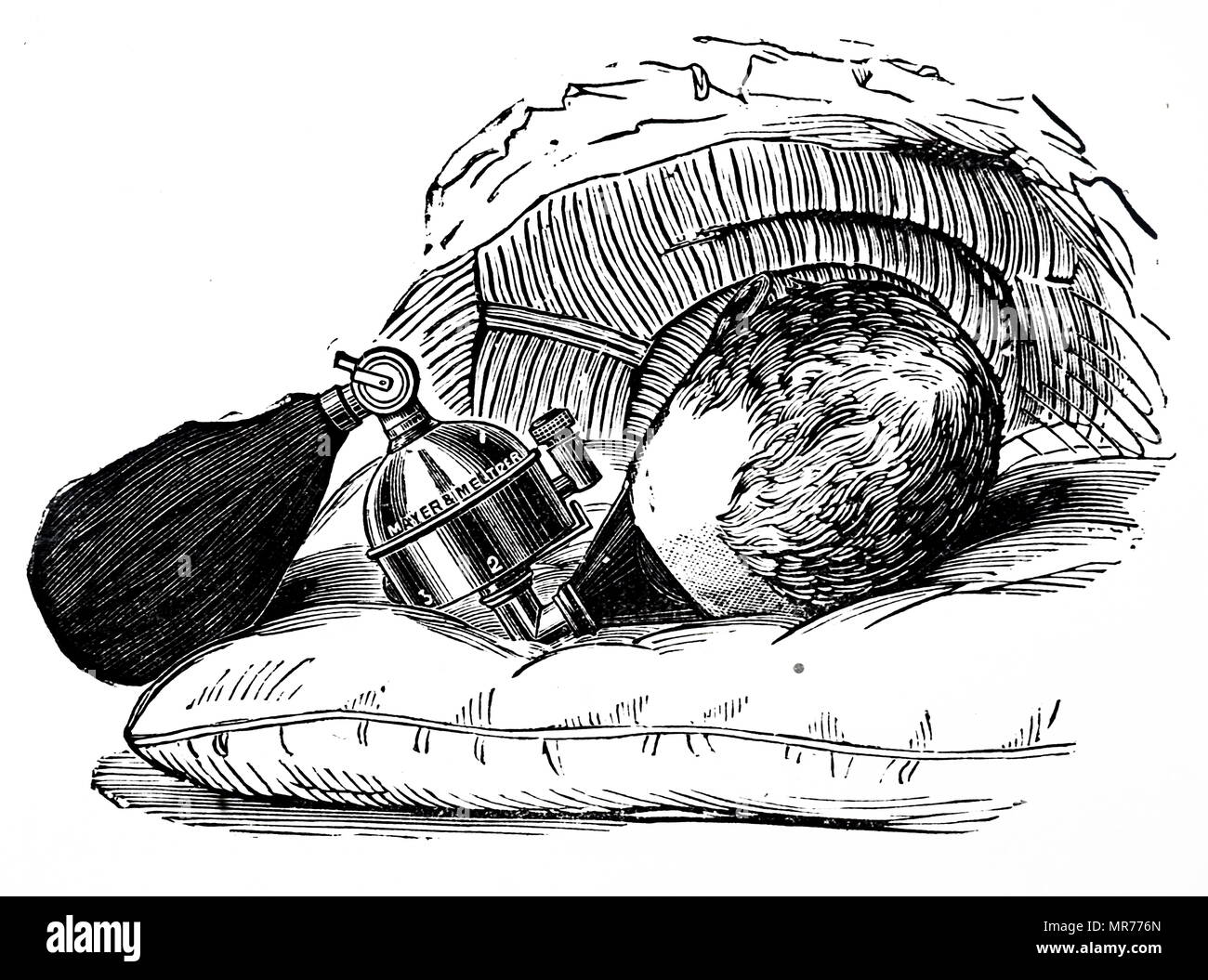 Illustration Charles Shepherd's réglage angulaire qui a permis à l'éther du trèfle inhalateur. En date du 20e siècle Banque D'Images