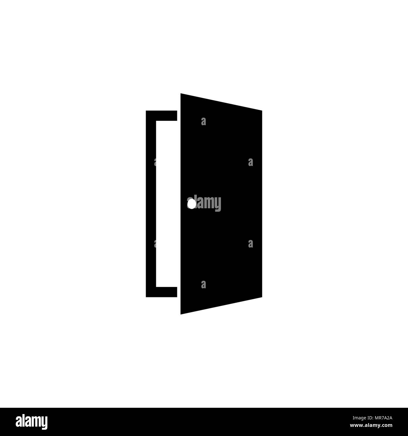 L'icône porte en télévision style. Symbole de la porte ouverte Illustration de Vecteur