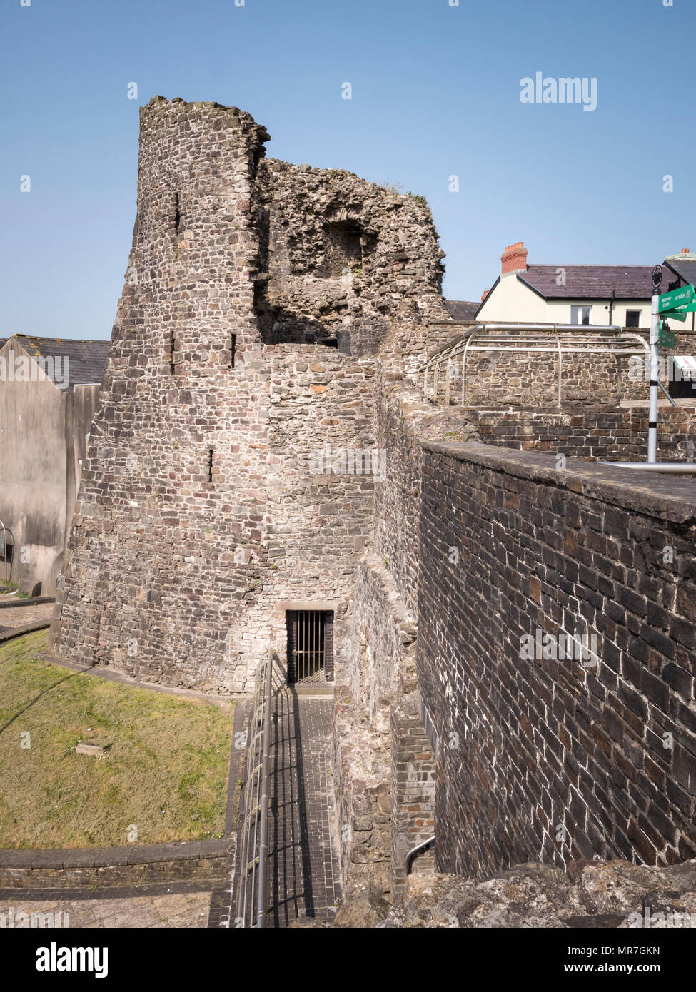 Château de Carmarthen Carmarthenshire Carmarthen Wales Banque D'Images