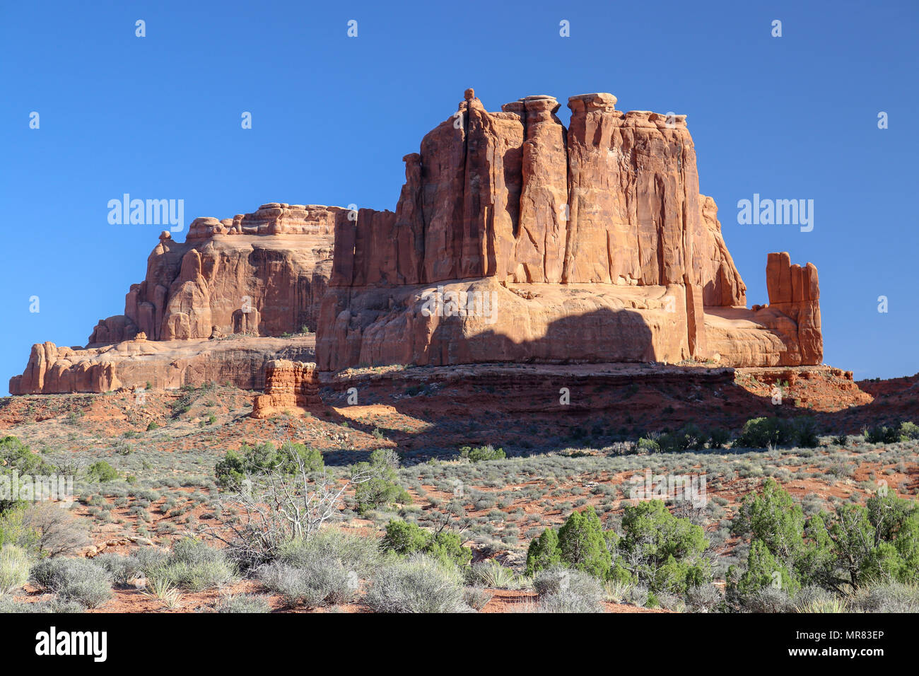 Les formations rocheuses imposantes à l'Arches National Park Petrified Dunes Banque D'Images