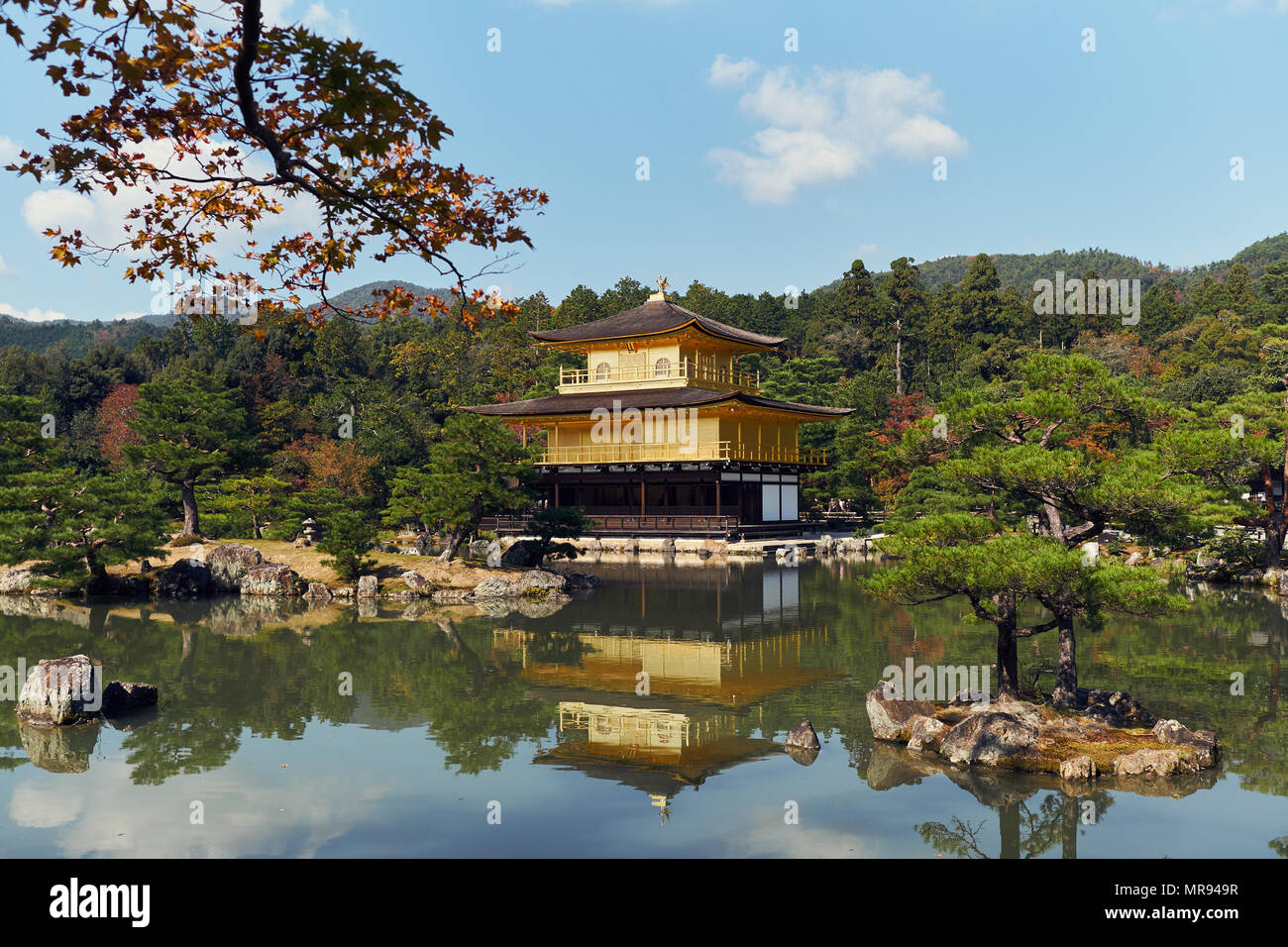 Le Kinkaku-ji, le pavillon d'Or à Kyoto, Japon Banque D'Images