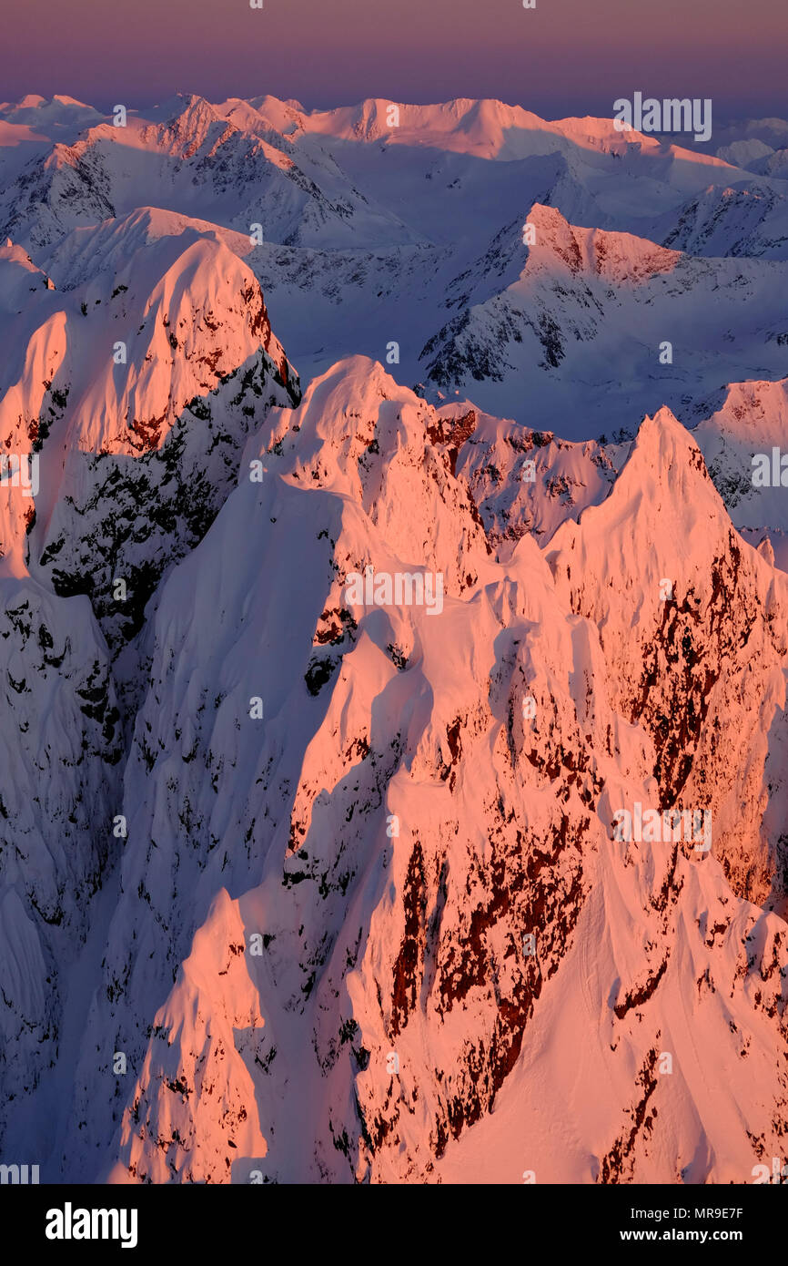 Les flancs sud de la montagne d'organes, Mounains Chugach, Alaska Banque D'Images