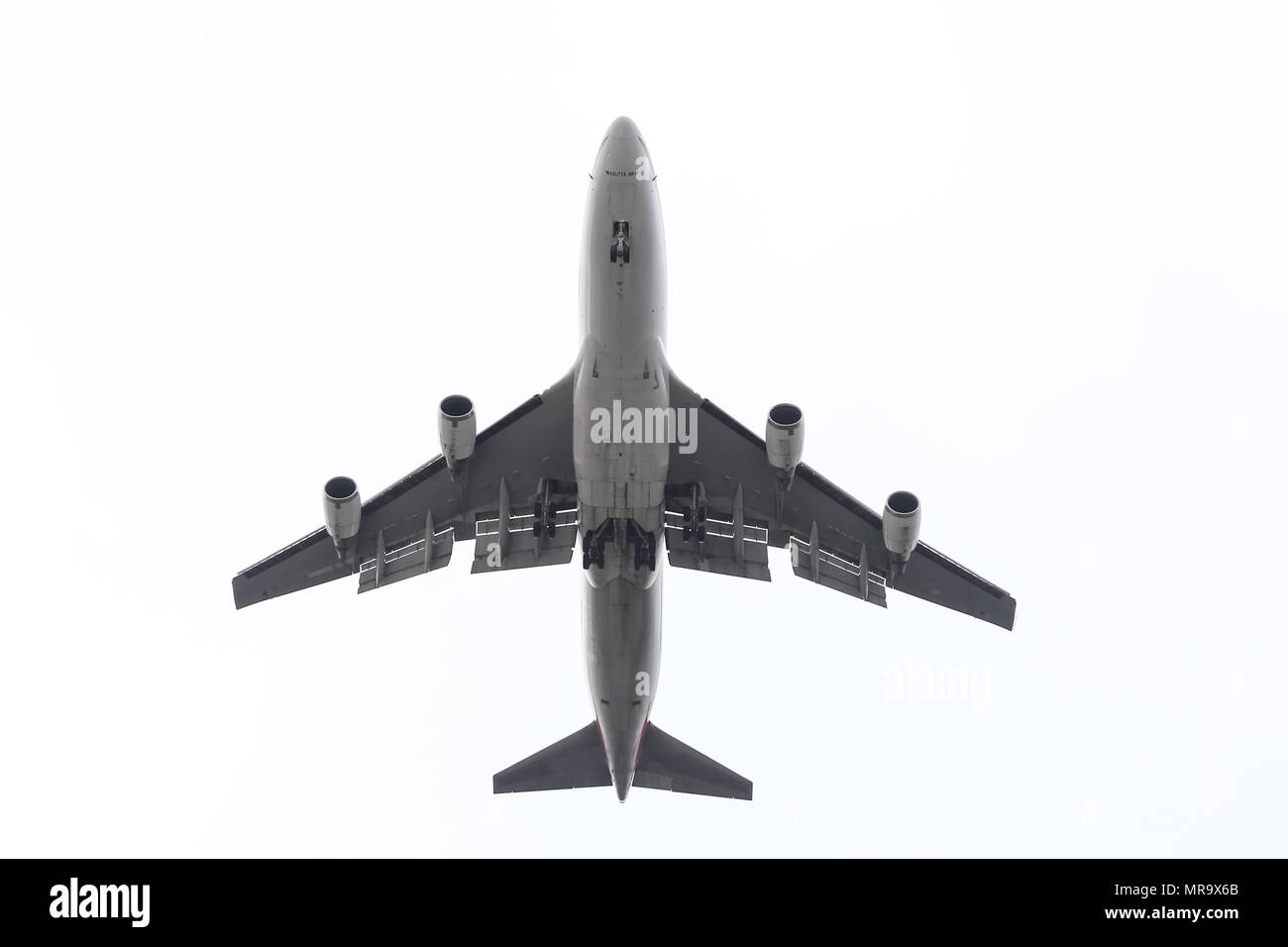 ISTANBUL, TURQUIE - février 04, 2018 : Kalitta Air Boeing 747-400 de l'atterrissage à l'aéroport Ataturk d'Istanbul. Kalitta Air est une compagnie aérienne cargo américain avec 18 Banque D'Images